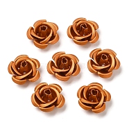 Aluminum Beads, Oxidation, Rose, Chocolate, 15x15x9mm, Hole: 1.4mm(FALUM-Q001-01A-15)