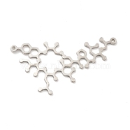 201 Stainless Steel Pendants, Molecular Structure Charms, Stainless Steel Color, 25.5x42x1mm, Hole: 1mm(STAS-E175-09P)