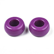 Opaque Acrylic European Beads, Large Hole,Ring, Purple, 20x10mm, Hole: 9mm(OACR-N131-021D)