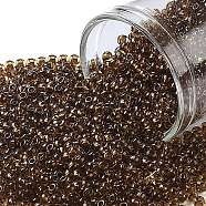 TOHO Round Seed Beads, Japanese Seed Beads, (2152) Transparent Dark Golden Amber, 11/0, 2.2mm, Hole: 0.8mm, about 1110pcs/10g(X-SEED-TR11-2152)