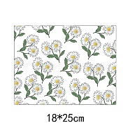 Polycotton Custom Canvas Storage Bags, Metal Zipper Pouches, Rectangle with Pattern, April Daisy, 18x25cm(ABAG-WH0029-176)