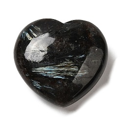 Natural Glaucophane Palm Stones, Healing Stone, Heart, 32.5x35x15.5mm(G-D074-01)