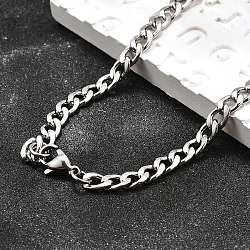 Non-Tarnish 304 Stainless Steel Curb Chain/Twisted Chain Necklace Making, with Lobster Claw Clasps, Stainless Steel Color, 19 inch~20 inch(48.3~50.8cm), 5.5mm(X-STAS-A028-N122P)