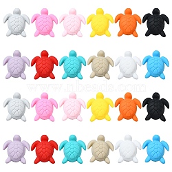 24Pcs 12 Colors Turtle Food Grade Eco-Friendly Silicone Focal Beads, Mixed Color, 33x29x13mm, Hole: 2mm, 2pcs/color(SIL-CJ0001-72)