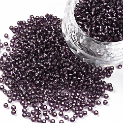 12/0 Grade A Round Glass Seed Beads, Silver Lined, Dark Slate Blue, 12/0, 2x1.5mm, Hole: 0.3mm, about 30000pcs/bag(SEED-Q007-F41)