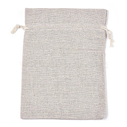 Cotton Cloth Packing Pouches Drawstring Bags, Gift Sachet Bags, Muslin Bag Reusable Tea Bag, Rectangle, Old Lace, 22.5x17cm(ABAG-R011-17X23-01)