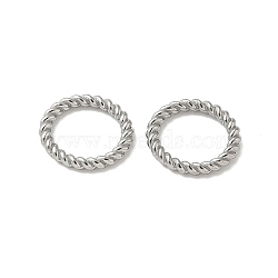 304 Stainless Steel Twisted Ring Linking Rings, Non-Tarnish, Stainless Steel Color, 12x1.5mm, Inner Diameter: 8.5mm(STAS-L300-005D-P)