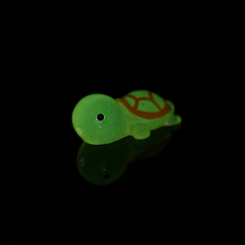 Luminous Translucent Resin Sea Animal Cabochons, Little Turtle, Light Salmon, 23x13x8.5mm