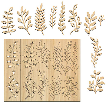 Wood Shaving Boards, Wood Craft Supplies, Leaf, 15.2x14.5x0.2cm, 2pcs/set