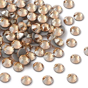 Preciosa&reg Crystal Hotfix Flatback Stones, Czech Crystal, Round(438 11 612 Chaton Rose VIVA 12 &reg), 00030 244 Golden Honey, SS6(1.9~2.1mm)