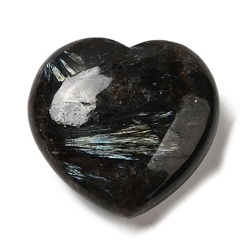Natural Glaucophane Palm Stones, Healing Stone, Heart, 32.5x35x15.5mm