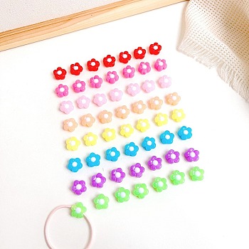 Imitation Jelly Style Acrylic Beads, Bead in Bead, Flower, Mixed Color, 12.5x12.7x6.1mm, Hole: 3mm, about 890pcs/500g