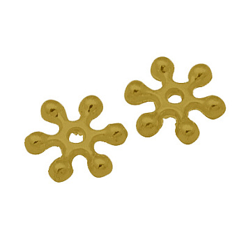 Zinc Alloy Beads Spacers, with One Hole, Snowflake, Cadmium Free & Nickel Free & Lead Free, Antique Golden, 8.5x2.5mm, Hole: 1.5mm