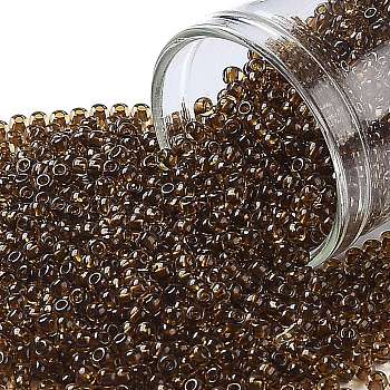 TOHO Round Seed Beads, Japanese Seed Beads, (2152) Transparent Dark Golden Amber, 11/0, 2.2mm, Hole: 0.8mm, about 1110pcs/10g