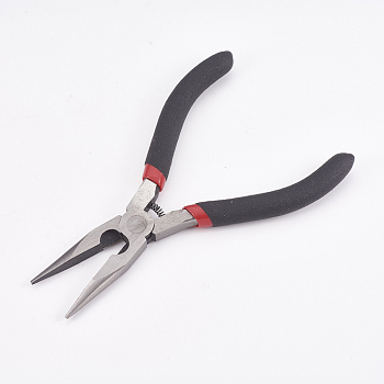 45# Carbon Steel Jewelry Pliers, Chain Nose Pliers, Wire Cutters, Polishing, Black, 13x7.7x0.9cm