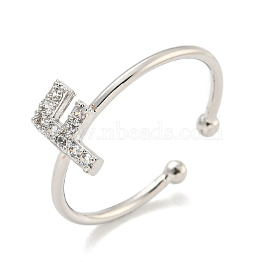 Letter F Brass+Cubic Zirconia Finger Rings