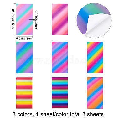 CRASPIRE 8 Sheets 8 Styles Waterproof Self-Adhesive Vinyl Picture Stickers Label Stickers(DIY-CP0007-04)-2