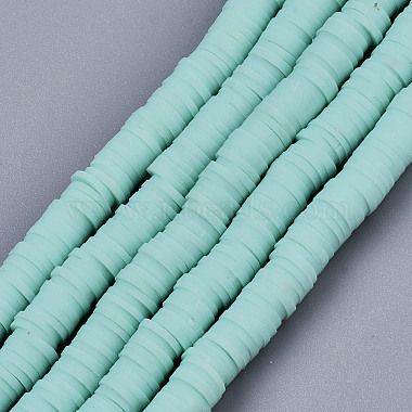 Aquamarine Disc Polymer Clay Beads