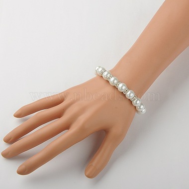 Glass Pearl Beads Stretch Bracelets(BJEW-JB01344-01)-2