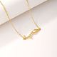 Cubic Zirconia Wave Pendant Necklace with Golden Brass Chains(RP3424-2)-4