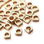 Brass Beads, Square, Golden, 2x2x1mm, Hole: 1.2mm(KK-CBA75F9-03)