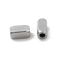 304 Stainless Steel Cuboid Beads, Stainless Steel Color, 4x2x2mm, Hole: 1mm(STAS-P319-10P)