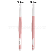 ABS Plastic Crochet Hooks Needles, with TPR Handle, for Braiding Crochet Sewing Tools, Pink, 185mm, Pin: 10mm(SENE-PW0003-095B)