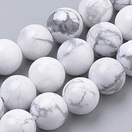 Natural Howlite Beads Strands, Round, 8mm, Hole: 1mm, about 50pcs/strand, 15.7 inch(G-S259-47-8mm)