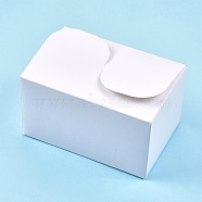 Foldable Kraft Paper Box, Gift Packing Box, Bakery Cake Cupcake Box Container, Rectangle, White, Unfold: 26x25x0.1cm, Finished Product: 15.5x10.5x8.5cm(CON-K006-03A-02)