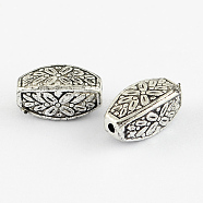 Rectangle Antique Acrylic Beads, Antique Silver Plated, 13x7x7mm, Hole: 2mm, about 1270pcs/500g(PACR-S209-07AS)