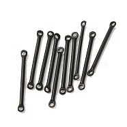 304 Stainless Steel Links, Bar Connector Charms, Black, 25x2.5x1.5mm, Hole: 1.4mm(STAS-Q323-05C-EB)