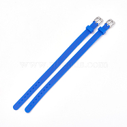 Silicone Watch Bands, with 201 Stainless Steel Clasps, Blue, 8-7/8 inch(22.5~22.7cm), 10x3mm(SIL-S001-02)