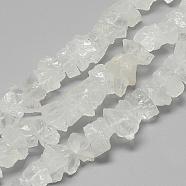 Natural Quartz Crystal Beads Strands, Rock Crystal Beads, Nuggets, 7~15x9.5~13x9.5~13mm, Hole: 1mm, about 43~45pcs/strand, 15.7 inch(G-R427-13)