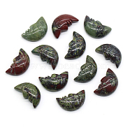 Carveing Face Crescent Moon Natural Dragon Blood Display Decorations, Home Decoration, 26x15x7mm(MATO-PW0001-015G)