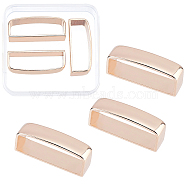 1 Set Alloy Belt Buckle Loop, Leather Belt Hardware, Rectangle, Light Gold, 43x11.5x17mm, 3pcs/set(DIY-GF0005-80LG)