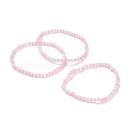 Cat Eye Beaded Stretch Bracelets, Round, Pink, Beads: 4~5mm, Inner Diameter: 2-1/4 inch(5.65cm)(BJEW-D446-A-12)