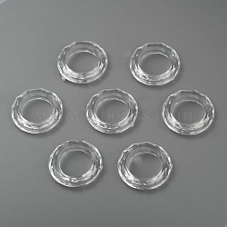Transparent Acrylic Beads, Faceted, Donut, Clear, about 19.5mm in diameter, 4.5mm thick, hole: 12mm, about 740pcs/500g(PL671Y-1)
