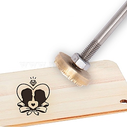 Stamping Embossing Soldering Brass with Stamp, for Cake/Wood, Heart Pattern, 30mm(AJEW-WH0113-15-115)