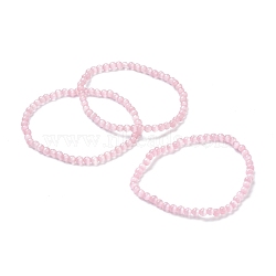 Cat Eye Beaded Stretch Bracelets, Round, Pink, Beads: 4~5mm, Inner Diameter: 2-1/4 inch(5.65cm)(BJEW-D446-A-12)