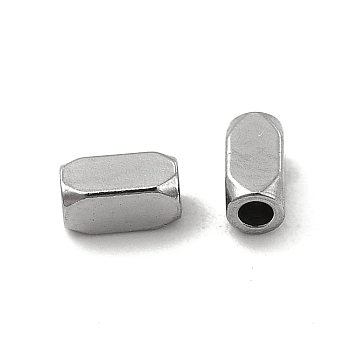 304 Stainless Steel Cuboid Beads, Stainless Steel Color, 4x2x2mm, Hole: 1mm