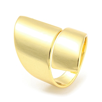 Rack Plating Brass Twist Open Cuff Rings, Long-Lasting Plated, Lead Free & Cadmium Free, Real 18K Gold Plated, US Size 7 1/4(17.5mm)