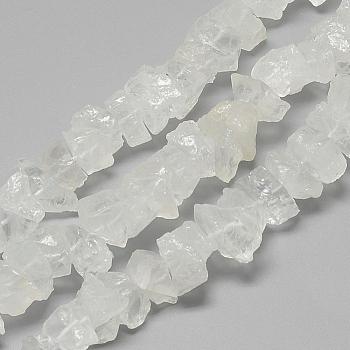 Natural Quartz Crystal Beads Strands, Rock Crystal Beads, Nuggets, 7~15x9.5~13x9.5~13mm, Hole: 1mm, about 43~45pcs/strand, 15.7 inch