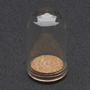 Glass Dome Cloche Cover, Bell Jar, with Cork Base, For Doll House Container, Dried Flower Display Decoration, Clear, 44.5x25mm, Capactiy: about 9ml(0.3 fl. oz)