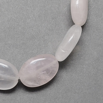 Natural Rose Quartz Stone Beads Strands, Oval, 18x13x6mm, Hole: 2mm, about 22pcs/strand, 15.7 inch