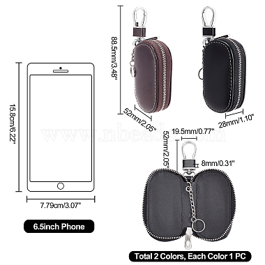 WADORN 2Pcs 2 Colors PU Imitation Leather Keychains(AJEW-WR0001-22)-3