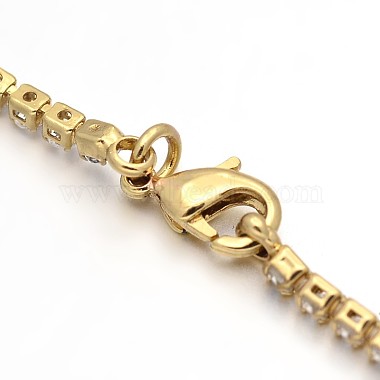 Golden Plated Brass Cubic Zirconia Cup Chain Bracelets(BJEW-H0001-04G)-3