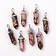 Natural Rhodonite Double Terminated Pointed Pendants(G-F295-05D)-1