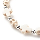 bracelet extensible en perles de turquoise synthétique (teint) avec croix et tête de mort(BJEW-JB08451)-6
