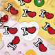 12Pcs Heart with Letter I Pattern Polyester Embroidery Iron on Applique Patch(PATC-FG0001-63)-5