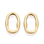 304 Stainless Steel Linking Rings, Textured Oval, Ion Plating(IP), Long-Lasting Plated, Real 18K Gold Plated, 19.5x12.5x3mm, Inner Diameter: 7x15.5mm(STAS-Q113-08G-02)